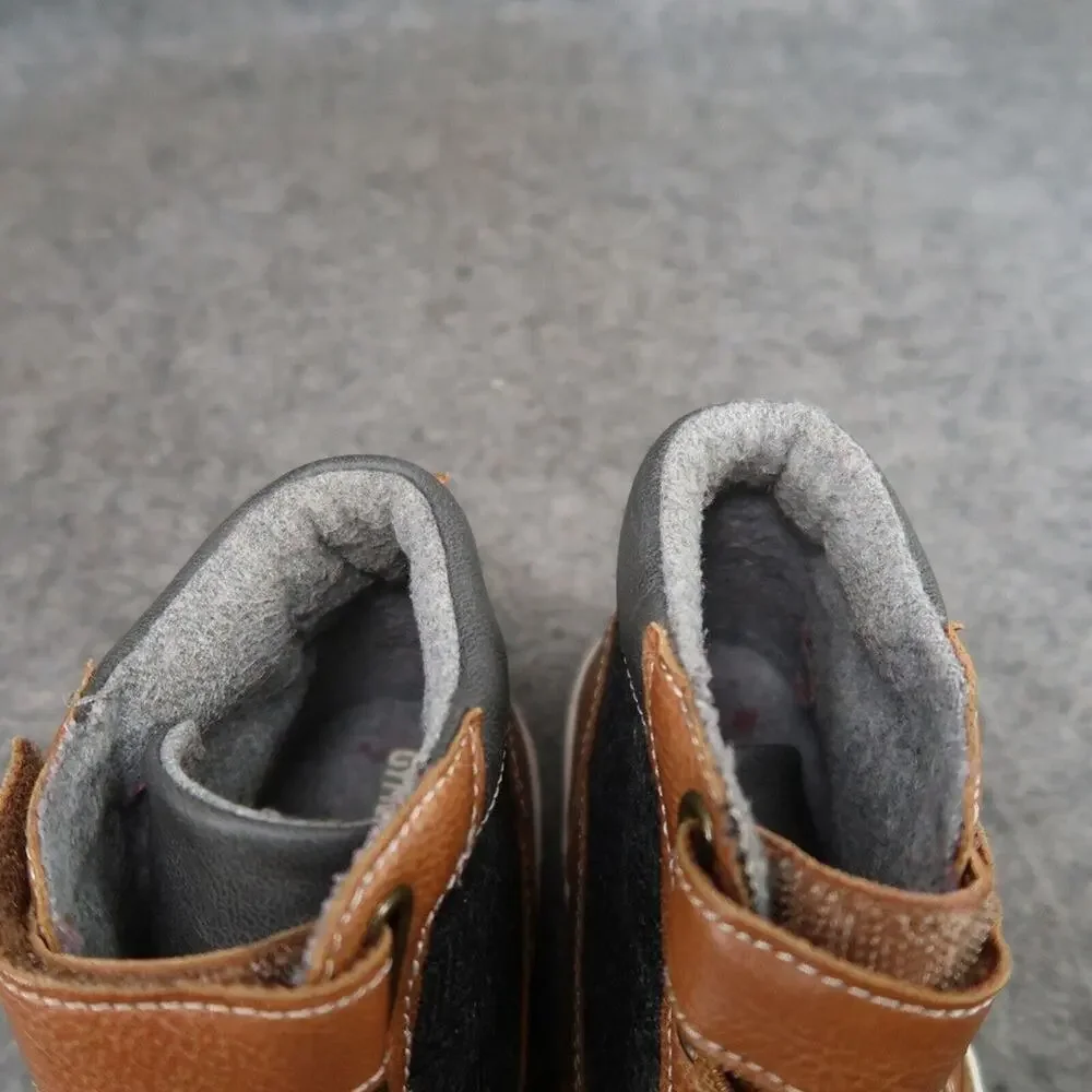 Gymboree Shoes Kids 13 Sneakers Boots High Top Casual Brown Grey Boys Easy On